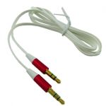 3.5mm Stereo Flat Audio CableM/M 3'(1M) Whitewith Metallic Red