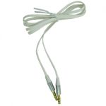 3.5mm Stereo Flat Audio CableM/M 3'(1M) Whitewith Metallic Silver