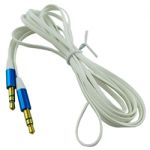 3.5mm Stereo Flat Audio CableM/M 6.5'(2M) Whitewith Metallic Blue