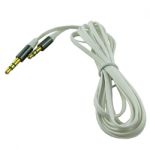3.5mm Stereo Flat Audio CableM/M 6.5'(2M) Whitewith Metallic Grey