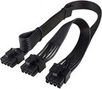 EPS/ATX 8 Pin to Dual PCI-e 8 Pin power cable 26.5Inches for Evga G3/G2/P2