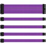 Nylon Braided Purple PSU Extension Cable Kit 30cm/1' 18AWG - 1 x 24pin + 2 x 8pin (CPU 4+4) + 2 x 8pin (PCIe 6+2)