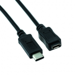 USB-C Male to Micro USB Female Cable Black