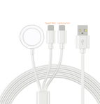3-in-1 USB A Watch Charging Cable 3ft White